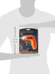 BLACK+DECKER KC3610 3.6V NiCd Cordless Screw Driver Kit (Orange, 10- Accessories included) - NEIGHBOUR JOY