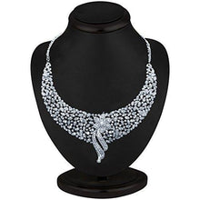Sukkhi Sleek Rhodium plated AD Stone Necklace Set