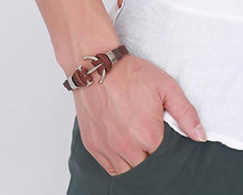 Hot And Bold Stylish Anchor Charm Genuine Leather Wrap Multilayer Bracelet For Men / Boys - NEIGHBOUR JOY