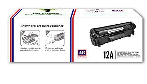 AB 12A Black Toner Cartridge Q2612A, Compatible for HP LaserJet - 1010, 1012, 1015, 1018, 1020, 1022, 1022n, 3020, 3030, 3050, 3052, 3055, M1005, M1319f - NEIGHBOUR JOY