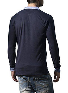 Alan Jones Solid Men's Henley - NEIGHBOUR JOY