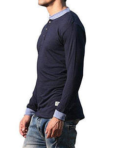 Alan Jones Solid Men's Henley - NEIGHBOUR JOY