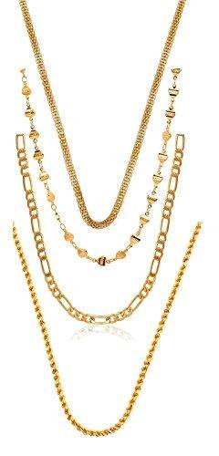 Charms Gold Plated Chain Necklace Set For Men & Boys (Pack Of 4) - NEIGHBOUR JOY