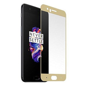 BlueArmor Edge to Edge One Plus 5 Tempered Glass [For August 2017 New Release Oneplus 5 Soft Gold Limited Edition Mobile Phone] Screen Guard Protector for OnePlus 5 Tempered Glass - Gold - NEIGHBOUR JOY