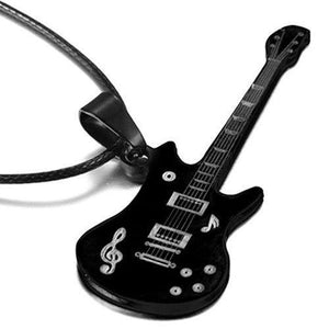 Bold N Elegant Cool Black Guitar Pendant Musical Note Pendant Necklace Jewelry For Men & Women - NEIGHBOUR JOY