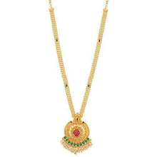 Apara Long Multicolour Necklace Set with Red Checkers Kundan and Pearl Beading For Women - NEIGHBOUR JOY