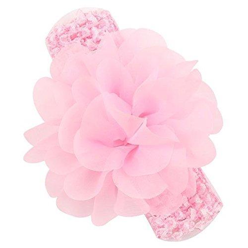 Bellazaara BELLAZAARA Baby Girl Chiffon Flower With Elastic crochet headband Light Pink Head Band (Pink) - NEIGHBOUR JOY