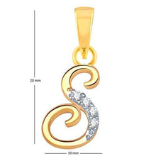 Alphabet Collection Initial Letter "S"Gold and Rhodium Plated Alloy Pendant for Men & Women made with Cubic Zirconia -  P1112G [VKP1112G] - NEIGHBOUR JOY