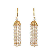 Zeneme Hand Made Golden White Pearl Multi Strand Necklace Jewellery For Women / Girls