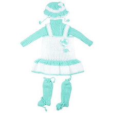 kuchipoo Baby Girls' Hand Knitted Woollen Knee-Long Dress (KUC-FRK-202_Green & White_18-24 months) - NEIGHBOUR JOY