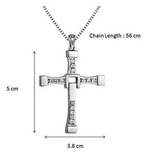 Fast And Furious Vin Diesel Inspired Cross Shaped Silver 18K White Gold Plated Austrian Crystal Elegant Trendy Style Beautiful Pendant For Men by Caratcube (CTC - 0078) - NEIGHBOUR JOY