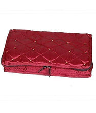 Kuber IndustriesTM Jewellery Kit / Make Up Kit/ Wedding Collection Gift In Satin (Maroon) - NEIGHBOUR JOY