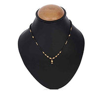 Zeneme Gold Plated Jewellery Mangalsutra Pendant Necklace with Chain For Girls And Women