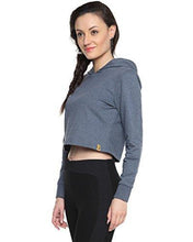 Campus Sutra Women's Cotton Hoodie ( AW15_HCR_W_PLN_DN_M _ Blue _ M ) - NEIGHBOUR JOY