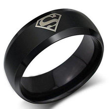 19 Likes Super Hero Black Metal Alloy Superman Finger Rings For Boys Men - NEIGHBOUR JOY