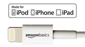 AmazonBasics Apple Certified Lightning to USB Cable - 3 feet (0.9 meters) - White