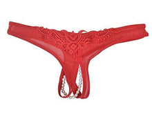 Bomshel Women Crotchless Lingerie Pearl Bead Underwear G-string Thong (Red) - NEIGHBOUR JOY