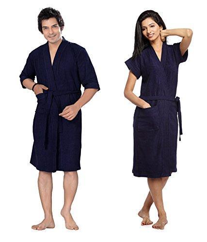 FeelBlue Unisex Combo Bathrobe (Pack of 2) -Navy Blue - NEIGHBOUR JOY