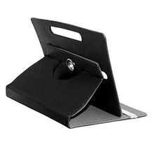 Acm Rotating Leather Flip Case For Micromax Canvas Tab P681 Tablet Cover Stand Black (FREE Acm Wallet Included) - NEIGHBOUR JOY