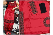 salwar Suit(Suppar Sleave Women's Cotton Silk Dress Material (Patiyala(Aj)_Red_Free Size) - NEIGHBOUR JOY