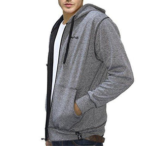 AWG Men's Black Melange Grindle Hoodie Sweatshirt with Zip - NEIGHBOUR JOY