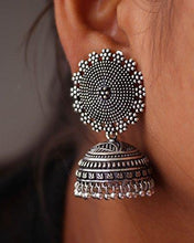 Jaipur Mart Oxidised Silver Plated Handmade Jhumki Earrings For Women - NEIGHBOUR JOY