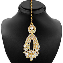 Sukkhi Gold Plated Australian Diamond Choker Necklace With Drop Earring & Mangtika For Women