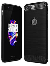 FOSO(TM) OnePlus 5 / One Plus 5 Carbon Fiber Shock Proof Rugged Armor back case cover with Metallic Brush Finish For OnePlus 5 (Carbon Fibre Black) - NEIGHBOUR JOY