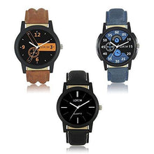 Opendeal Combo Pack of 3 Lorem Stylish Dummy Chronograph Analogue Multicolor Dial Men & Boys Watch- Od-W222 - NEIGHBOUR JOY