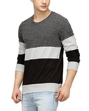 Campus Sutra Men's Cotton T-Shirt (SS16PRM_RNFSTRI_M_PLN_CHGRBL_M_Charcoal_Medium) - NEIGHBOUR JOY