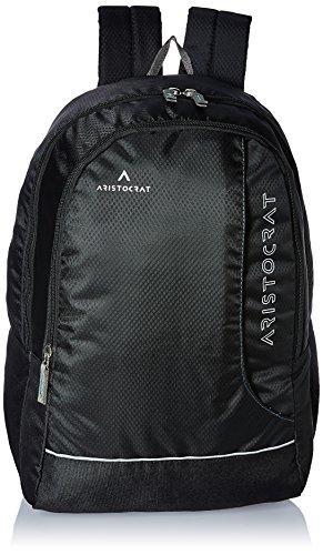 Aristocrat Zing Fabric 25 Ltrs Black Laptop Backpack (LPBPZIN3BLK