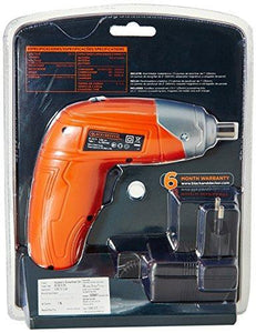 BLACK+DECKER KC3610 3.6V NiCd Cordless Screw Driver Kit (Orange, 10- Accessories included) - NEIGHBOUR JOY