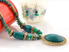 Zephyrr Fashion Junk Necklace Earrings Set Tibetan style Beaded Handmade for Women
