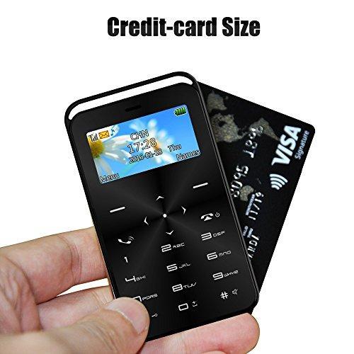 Daxian GTStar GS6 Ultra slim mini credit card size mobile phone ( Color screen + Bluetooth dialer + Memory card support ) Black ** FREE GIFT **