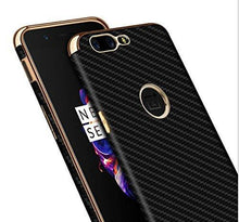 Kapa Oneplus 5 / One plus 5 Carbon Fibre Pattern Flexible Electroplated Edges Protective Back Cover Case for - Black - NEIGHBOUR JOY