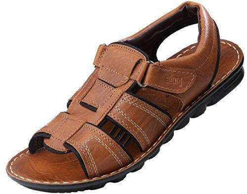 VKC Men s Tan Synthetic Leather Sandals 3 VP 3065 TA G10 10 UK