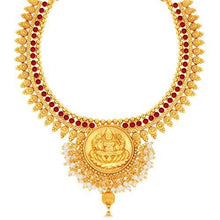Spargz New Designer Gold Plated Brass Metal Perl & Synthetics Stone Necklace Set For Women - NEIGHBOUR JOY