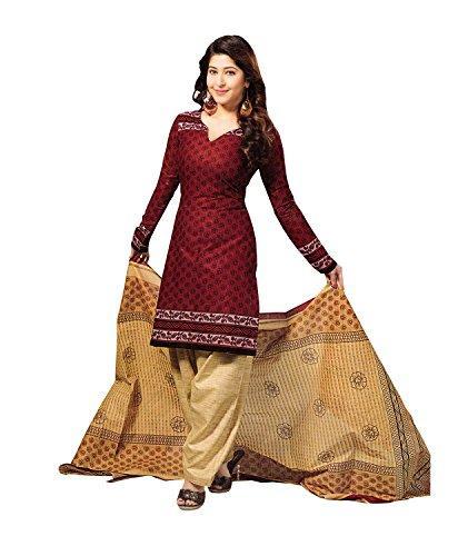 Vaamsi Women's  Salwar Suit Dress Material(Cocp6_Maroon_Free Size)