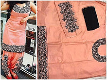 Women's Cotton Silk Salwar Suit Dress Material (EC_SalwarSuit_Ooops_Orange-Light_Black_UnStitched) (light Orange)
