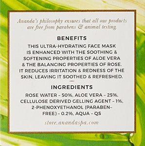 Ananda Hydrating Mask, Aloevera and Rose, 100g