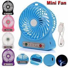 GKP Products ® 3 Speeds Electric Portable Mini fan Rechargeable Desktop Fan Battery and USB Charge Cable