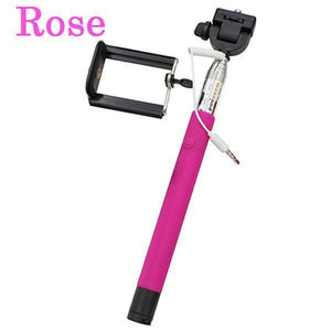 22-100cm Portable Extendable Handheld Monopod Audio Cable Wired Palo Selfie Stick Self-Pole Artifact For Iphone Samsung Android - NEIGHBOUR JOY