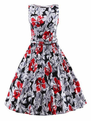 Elegant Women Dress Summer 2017 Sleeveless Party Dresses 50s 60s Vintage Dresses - NEIGHBOUR JOY